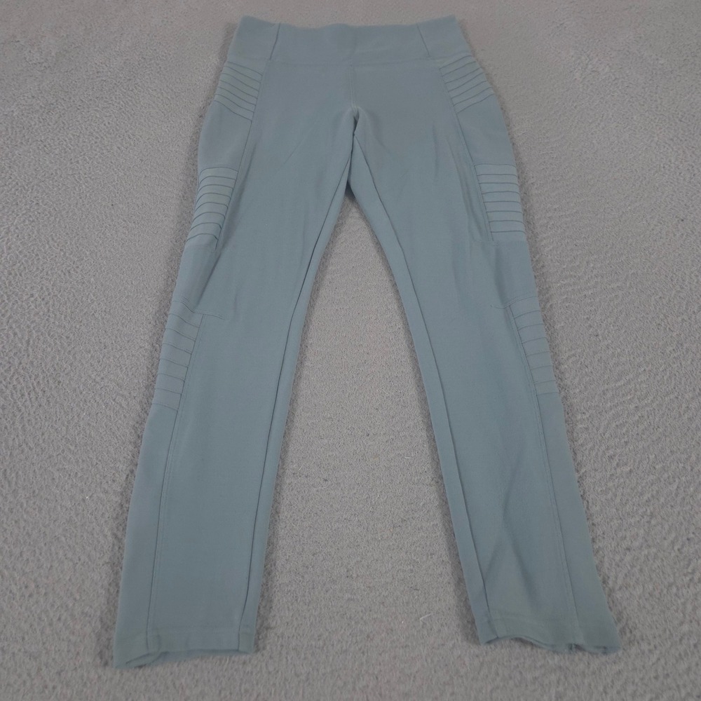 Athleta Leggings Womens Medium Sage Delancey Moto Tight Ribbed Panels Activewear